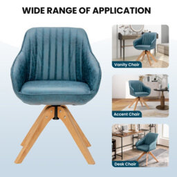 Costway Set Of 2 Swivel Accent Chair Ergonomic Armchairs Writing Desk Chairs - thumbnail 8