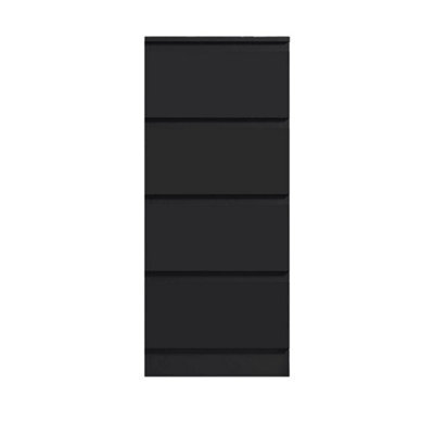 4 Drawer Chest Of Drawers Black Matt Bedside Bedroom Storage Furniture - image 1