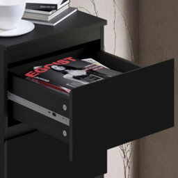 4 Drawer Chest Of Drawers Black Matt Bedside Bedroom Storage Furniture - thumbnail 6