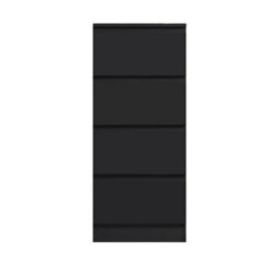 4 Drawer Chest Of Drawers Black Matt Bedside Bedroom Storage Furniture - thumbnail 1