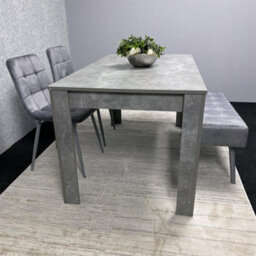 Kosy Koala Grey Wooden Dining Table Set With 2 Chairs And 1 Bench  Dining Kitchen Furniture