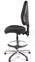 Chrome High Back Draughtsman Chair In Charcoal Fabric - thumbnail 5