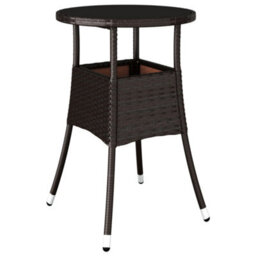 Berkfield 5 Piece Garden Bistro Set With Cushions Brown Poly Rattan - thumbnail 6