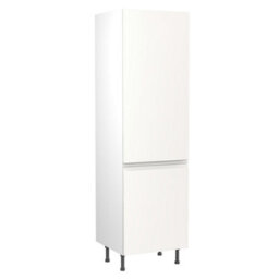Kitchen Kit Larder Tall Unit 600mm W/ J-Pull Cabinet Door - Super Gloss White