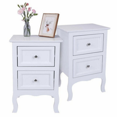Pair Wooden 2 Drawer Bedside Cabinet Bedroom Storage Nightstand - image 1