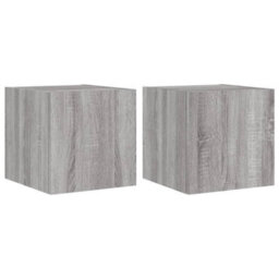 Walplus Tv Wall Cabinets With Led Lights 2 Pcs Grey Sonoma 30.5X35X30 Cm - thumbnail 2