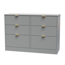 Imola Ready Assembled Matt Grey No Effect 6 Drawer Chest (H)792mm (W)1117mm (D)395mm - thumbnail 2