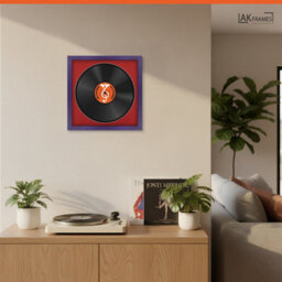"16X16"" Purple Modern Vinyl Record Frame With Crimson Mount For 12 Inch Lp Disc - Ak Frames" - thumbnail 5
