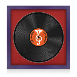 "16X16"" Purple Modern Vinyl Record Frame With Crimson Mount For 12 Inch Lp Disc - Ak Frames" - thumbnail 1