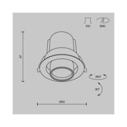 Luminosa Lighting Luminosa Hidden Round Recessed Downlight Black 3000K 760Lm - thumbnail 2