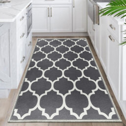 Ameha Ava Grey Printed Rugs Bedroom Living Room Runner Rug Geometric Carpet Kitchen Floor Mat, 60X220 Cm - thumbnail 5