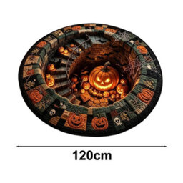 Amorly 120Cm Halloween Optical Illusion, Rug Plush Non-Slip, Pumpkin Illusion Carpet Modern Soft Floor,doormat For Home, Bedroom Indoor - thumbnail 5