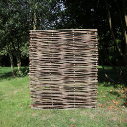 Woven Wood Top Bar Capped Hazel Hurdle Fence Panel Premium Weave - thumbnail 2
