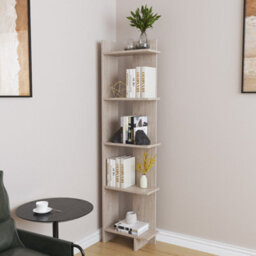 Living And Home 5 Tier Modern Wooden Corner Bookcase Ladder Shelf Plants Stand - thumbnail 2