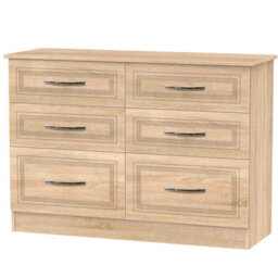 Stafford 6 Drawer Wide Chest In Bardolino Oak (Ready Assembled) - thumbnail 6