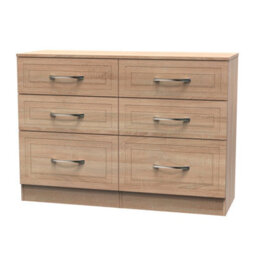 Stafford 6 Drawer Wide Chest In Bardolino Oak (Ready Assembled) - thumbnail 3