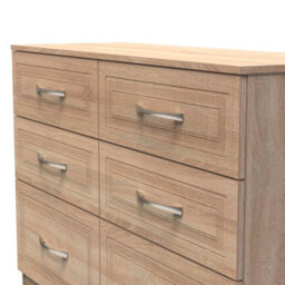 Stafford 6 Drawer Wide Chest In Bardolino Oak (Ready Assembled) - thumbnail 4