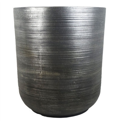 Leaf 47Cm X 41Cm Coya Silver Ridged Planter Extra Large Composite Plant Pot - image 1