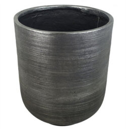 Leaf 47Cm X 41Cm Coya Silver Ridged Planter Extra Large Composite Plant Pot - thumbnail 3