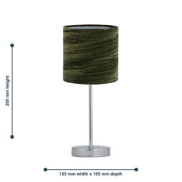 First Choice Lighting Chrome Stick Table Lamp With Green Crushed Velvet Shade - thumbnail 6