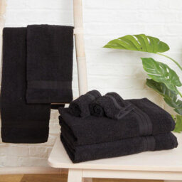 Ohs Luxury 100% Cotton Bath Sheet, 90 X 150Cm - Black - thumbnail 2
