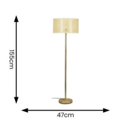 Valuelights Charles Gold Floor Lamp With Wicker Shade And Bulb - thumbnail 5