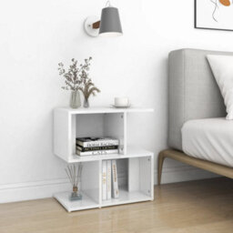 Berkfield Bedside Cabinets 2 Pcs High Gloss White 50X30X51.5 Cm Engineered Wood - thumbnail 1