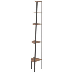 Vidaxl 5-Tier Corner Shelf Dark Brown And Black 45.5X31.5X180 Cm - thumbnail 4