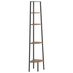 Vidaxl 5-Tier Corner Shelf Dark Brown And Black 45.5X31.5X180 Cm - thumbnail 2