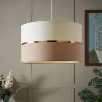 Inlight Isonoe Ivory & Mocha Drum Cylinder Light Shade (D)30Cm - image 1