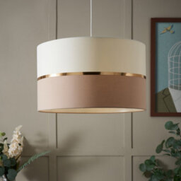 Inlight Isonoe Ivory & Mocha Drum Cylinder Light Shade (D)30Cm