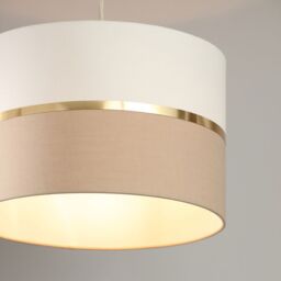 Inlight Isonoe Ivory & Mocha Drum Cylinder Light Shade (D)30Cm - thumbnail 6