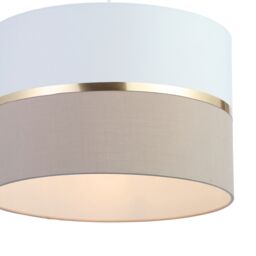 Inlight Isonoe Ivory & Mocha Drum Cylinder Light Shade (D)30Cm - thumbnail 9