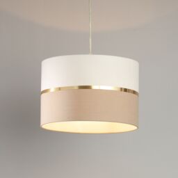 Inlight Isonoe Ivory & Mocha Drum Cylinder Light Shade (D)30Cm - thumbnail 4