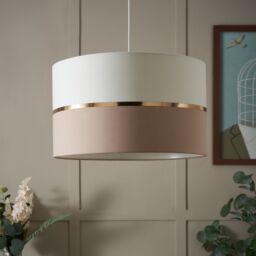 Inlight Isonoe Ivory & Mocha Drum Cylinder Light Shade (D)30Cm - thumbnail 2