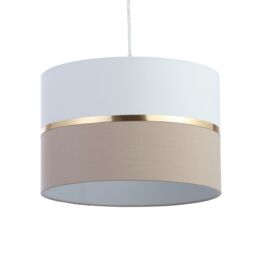 Inlight Isonoe Ivory & Mocha Drum Cylinder Light Shade (D)30Cm - thumbnail 8