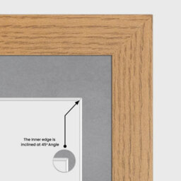 AK Frames 40X20Cm Oak Modern Multi Photo Frame With Mid Grey Mount - Holds 3 Apertures (3X) 6X4 Photos - thumbnail 7