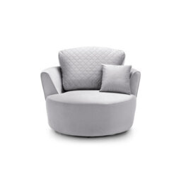 Abakus Direct Chicago Velvet Swivel Chair In Light Grey