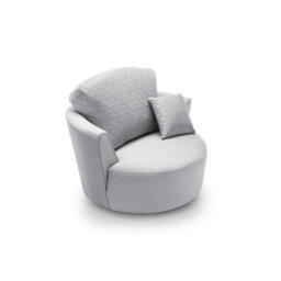 Abakus Direct Chicago Velvet Swivel Chair In Light Grey - thumbnail 5
