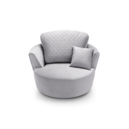 Abakus Direct Chicago Velvet Swivel Chair In Light Grey - thumbnail 4