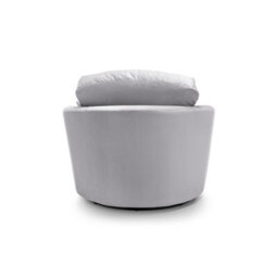 Abakus Direct Chicago Velvet Swivel Chair In Light Grey - thumbnail 3