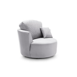 Abakus Direct Chicago Velvet Swivel Chair In Light Grey - thumbnail 2