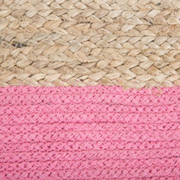 Beliani Pink Jute Knitted Pouf Ottoman 44 X 44 Cm - Eps Beads Filling, Boho Accent - thumbnail 7