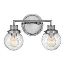 Luminosa Lighting Elstead Hinkley Poppy Bathroom Wall Lamp Polished Chrome, Ip44