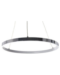 Wyld And Coco 40Cm Ring Pendant Lamp, Integrated Led, Silver Aluminium, Gloss Finish, Adjustable Height - thumbnail 1