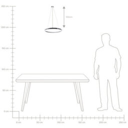 Wyld And Coco 40Cm Ring Pendant Lamp, Integrated Led, Silver Aluminium, Gloss Finish, Adjustable Height - thumbnail 6