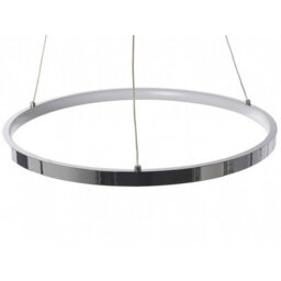 Wyld And Coco 40Cm Ring Pendant Lamp, Integrated Led, Silver Aluminium, Gloss Finish, Adjustable Height - thumbnail 3