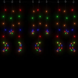 Berkfield Decorative Star And Moon Fairy Lights Remote Control 138 Led Colourful - thumbnail 3