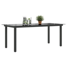 Walplus Garden Table Black 190X90X74 Cm Aluminium And Glass - thumbnail 3