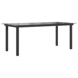 Walplus Garden Table Black 190X90X74 Cm Aluminium And Glass - thumbnail 1